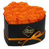 Picture of GLAMOUR BOUTIQUE 16-Piece Flowers Forever Heart Shape Box - Preserved Roses, Immortal Roses That Last A Year - Rose Eternal Preserved Flowers for Delivery Prime Mothers Day & Valentines Day - Orange