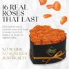 Picture of GLAMOUR BOUTIQUE 16-Piece Flowers Forever Heart Shape Box - Preserved Roses, Immortal Roses That Last A Year - Rose Eternal Preserved Flowers for Delivery Prime Mothers Day & Valentines Day - Orange