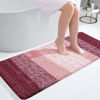 Picture of OLANLY Bathroom Rug Mat 47x20, Extra Soft and Absorbent Microfiber Bath Rugs, Non-Slip Plush Shaggy Bath Carpet Runner, Machine Wash Dry, Bath Mats for Bathroom Floor, Tub and Shower, Red