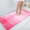 Picture of OLANLY Bathroom Rug Mat 47x24, Extra Soft and Absorbent Microfiber Bath Rugs, Non-Slip Plush Shaggy Bath Carpet Runner, Machine Wash Dry, Bath Mats for Bathroom Floor, Tub and Shower, Pink