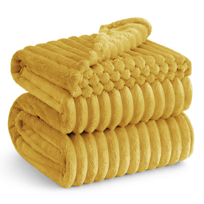 Picture of Bedsure Honey Fleece Blanket for Couch - Super Soft Cozy King Blankets for Women, Cute Small Blanket for Girls, 108x90 Inches