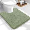 Picture of OLANLY Toilet Rugs U-Shaped 24x20, Extra Soft Absorbent Chenille Contour Bathroom Rugs for Toilet, Dry Quickly, Machine Washable, Non-Slip Toilet Bath Mat, Sage Green