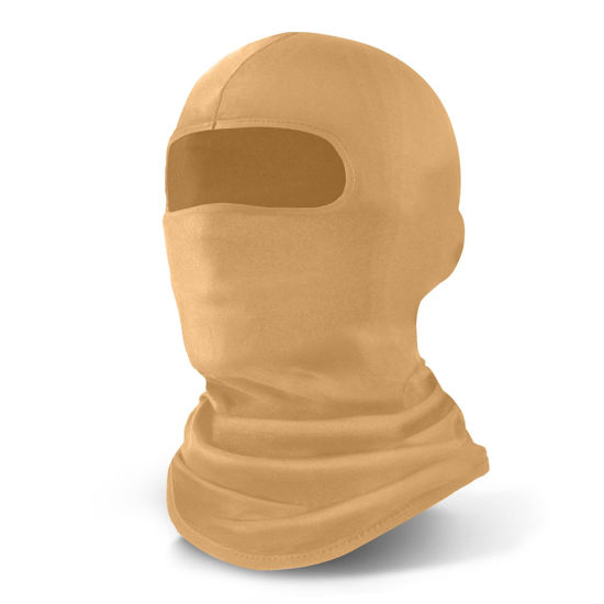 Picture of YESLIFE Khaki Ski Mask, Balaclava Face Mask for Men and Women, Skiing, Snowboarding, Motorcycle, UV Protection & Wind Protection, Hat