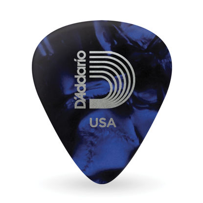 Picture of D'Addario Celluloid Guitar Picks - Guitar Accessories - Guitar Picks for Acoustic Guitar, Electric Guitar, Bass Guitar - Natural Feel, Warm Tone - Blue, Light 0.50mm, 25-pack