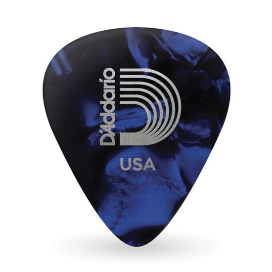 Picture of D'Addario Celluloid Guitar Picks - Guitar Accessories - Guitar Picks for Acoustic Guitar, Electric Guitar, Bass Guitar - Natural Feel, Warm Tone - Blue, Light 0.50mm, 25-pack