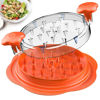 Picture of SURETIVIAN Chicken Shredder Large Chicken Breast Shredder Tool Twist with Brush&Fork, Visible Meat Shredder Machine, Anti-Slip Strip, Ergonomic Handle, BPA Free, Suitable for Pork Beef Chicken(Orange)