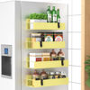 Picture of HuggieGems 4 Pack Magnetic Spice Storage Rack Organizer for Refrigerator and Oven, Yellow Fridge Organizers and Storage