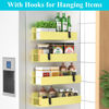 Picture of HuggieGems 4 Pack Magnetic Spice Storage Rack Organizer for Refrigerator and Oven, Yellow Fridge Organizers and Storage