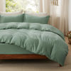 Picture of Bedsure Duvet Cover King Size with Fitted Sheet - 4 Pieces Prewashed Extra Soft Bedding Set, Includes 1 Duvet Cover 104x90 Inches with Zipper Closure, 2 Pillow Shams, 1 Fitted Sheet, Sage Green