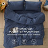 Picture of Bedsure Duvet Cover Queen Size with Fitted Sheet - 4 Pieces Prewashed Extra Soft Bedding Set, Includes 1 Duvet Cover 90x90 Inches with Zipper Closure, 2 Pillow Shams, 1 Fitted Sheet, Navy