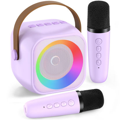 Picture of Karaoke Machine for Kids Adults, Karaoke Toys Gifts for Girls Boys, Portable Bluetooth Speaker with Wireless Microphone, Birthday Gifts for Girls Boys Ages 4, 5, 6, 7, 8, 9, 10, 12+ Years Old