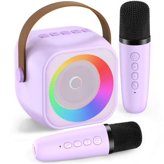 Picture of Karaoke Machine for Kids Adults, Karaoke Toys Gifts for Girls Boys, Portable Bluetooth Speaker with Wireless Microphone, Birthday Gifts for Girls Boys Ages 4, 5, 6, 7, 8, 9, 10, 12+ Years Old