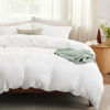 Picture of Bedsure Twin Size Duvet Cover with Fitted Sheet - 3 Pieces Prewashed Extra Soft Bedding Set, Includes 1 Duvet Cover 68x90 Inches with Zipper Closure, 1 Pillow Sham, 1 Fitted Sheet, White