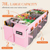 Picture of HOTOR Trunk Organizer for Car - Car Organizer, Foldable Trunk organizer for SUVs & Sedans, Sturdy Car Organization for Car Accessories, Tools, Sundries, Pink, 3 Compartments, 31.9"×12.6"×10.6"