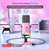Picture of FIFINE XLR/USB Microphone, Gaming Recording PC Mic with Headphones Jack, Mute Button, Dynamic RGB Mic for Computer, Streaming Mic for Podcasting Voice-Over YouTube Video-AmpliGame AM8 Pink