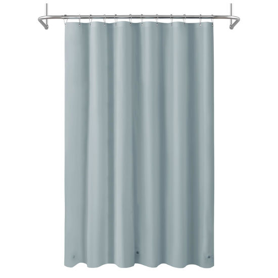 Picture of Mrs Awesome Blue Shower Curtain Liner with 3 Magnets, 72x72 Premium Flexible Sturdy Plastic Shower Curtain for Bathroom Lightweight & Waterproof, Stone Blue