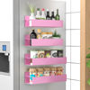 Picture of HuggieGems 4 Pack Magnetic Spice Storage Rack Organizer for Refrigerator and Oven, Pink Fridge Organizers and Storage