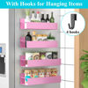 Picture of HuggieGems 4 Pack Magnetic Spice Storage Rack Organizer for Refrigerator and Oven, Pink Fridge Organizers and Storage