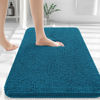 Picture of OLANLY Bathroom Rugs 36x24, Extra Soft Absorbent Chenille Bath Rugs, Rubber Backing Quick Dry, Machine Washable Bath Mats for Bathroom Floor, Tub and Shower, Home Decor Accessories, Peacock Blue