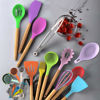 Picture of Umite Chef Kitchen Cooking Utensils Set, 33 pcs Non-stick Silicone Cooking Kitchen Utensils Spatula Set with Holder, Wooden Handle Silicone Kitchen Gadgets Utensil Set (Colorful)
