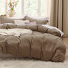 Picture of Bedsure Deep Khaki Duvet Cover King Size - 3 Pieces Prewashed Extra Soft Bedding Set, Includes 1 Duvet Cover 104x90 Inches with Zipper Closure & 2 Pillow Shams, Comforter Not Included