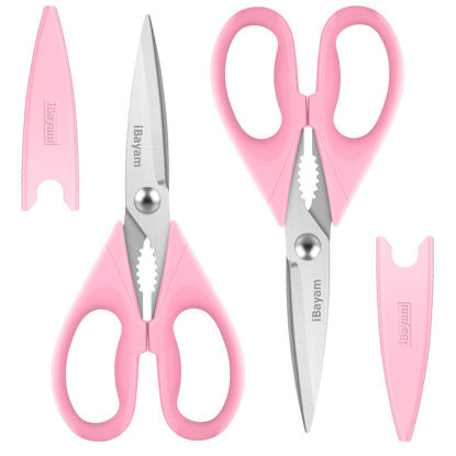 Picture of Gifts for Women, Mom, Wife, Girlfriend, Sister, Her - Happy Birthday, Easter, Valentine's Day, Mothers Day Gifts, iBayam Kitchen Scissors Heavy Duty Meat Poultry Shears Dishwasher Safe, Pink Stuff