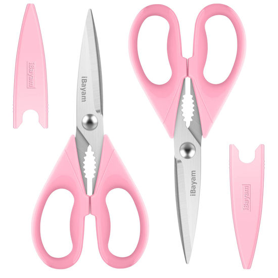 Picture of Gifts for Women, Mom, Wife, Girlfriend, Sister, Her - Happy Birthday, Easter, Valentine's Day, Mothers Day Gifts, iBayam Kitchen Scissors Heavy Duty Meat Poultry Shears Dishwasher Safe, Pink Stuff