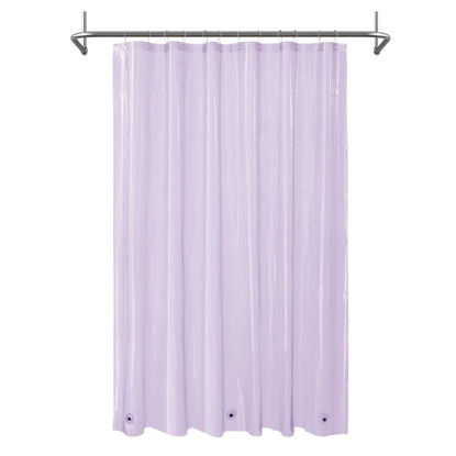 Picture of Mrs Awesome Clear Lavender Shower Curtain Liner with 3 Magnets, 72x72 Premium Flexible Sturdy Plastic Shower Curtain for Bathroom Lightweight & Waterproof, Clear Lavender
