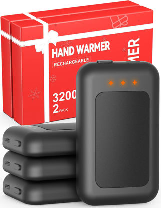 Picture of Jerritte Electric Hand Warmers Rechargeable 4 Pack, Rechargeable Hand Warmer, 16 Hrs Portable Hand Warmer for Outdoor Camping Hunting Golf Accessories, Gifts for Women Men Black