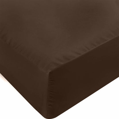 Picture of Utopia Bedding Queen Fitted Sheet - Bottom Sheet - Deep Pocket - Soft Microfiber - Shrinkage and Fade Resistant - Easy Care -1 Fitted Sheet Only (Brown)