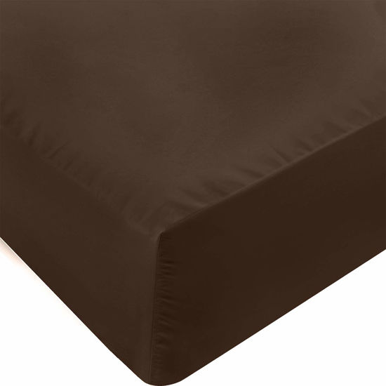 Picture of Utopia Bedding Queen Fitted Sheet - Bottom Sheet - Deep Pocket - Soft Microfiber - Shrinkage and Fade Resistant - Easy Care -1 Fitted Sheet Only (Brown)