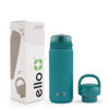 Picture of Ello Cooper 18oz Kids Stainless Steel Water Bottle with 2 Lids Chug and Straw | Leak Proof Double Walled and Vacuum Insulated | Fits Car Cupholder | Built in Carry Loop | Dishwasher Safe | Antigua