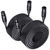 Picture of Cable Matters 2-Pack Premium Long XLR to XLR Cables, XLR Microphone Cable 50 Feet, Oxygen-Free Copper (OFC) XLR Male to Female Cord, Mic Cord, XLR Speaker Cable, Black