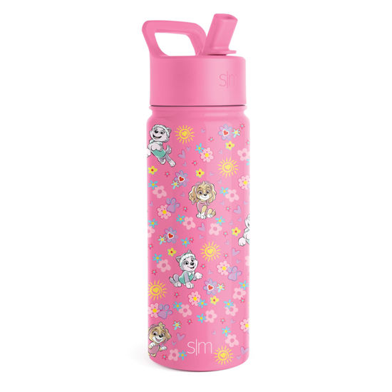 Picture of Simple Modern Paw Patrol Kids Water Bottle with Straw Lid | Reusable Insulated Stainless Steel Cup for Girls, School | Summit Collection | 18oz, Sunny Florals