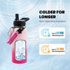 Picture of RAYMYLO Insulated Water Bottle 32 oz, Triple Wall Vacuum Stainless Steel (Cold for 48 Hrs), Leak Proof & Non-BPA, Modern Water Flask Jug with Paracord Handle & Straw Spout Lids, Ombre Pink