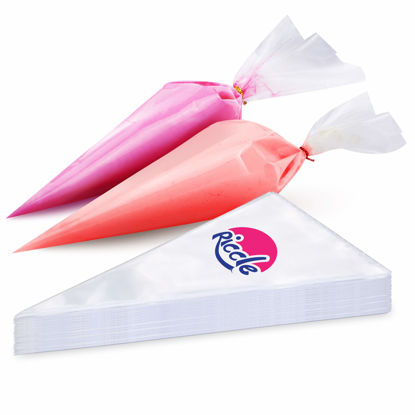 Picture of Riccle Disposable Piping Bags 12 Inch - 100 Anti Burst Pastry Bags - Icing Piping Bags for Frosting - Ideal for Cakes and Cookies Decoration