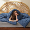 Picture of Bedsure Comforter Duvet Insert - Quilted Comforters Oversize Queen Size, All Season Duvet, Down Alternative Bedding Comforter with Tabs(Royal Blue,Oversize Queen 98"x98")