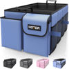 Picture of HOTOR Trunk Organizer for Car - Car Organizer, Foldable Trunk organizer for SUVs & Sedans, Sturdy Car Organization for Car Accessories, Tools, Sundries, Blue, 2 Compartments, 23.6"×14.2"×10.6"