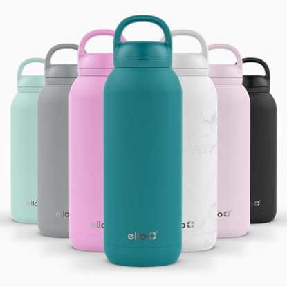 Picture of Ello Cooper Twist 40oz Stainless Steel Water Bottle with Chug Lid | Leak Proof | Double Walled and Vacuum Insulated | Built in Carry Loop | Dishwasher Safe | Antigua