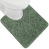 Picture of Gorilla Grip Plush Absorbent Shaggy Chenille Bath Rug Mat for Toilet Base with Rubber Backing, Machine Washable, Microfiber Bathroom Contour Mats for Toilets, Bath Room Decor Oval 22.5x19.5 Sage Green