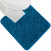 Picture of Gorilla Grip Plush Absorbent Shaggy Chenille Bath Rug Mat for Toilet Base with Rubber Backing, Machine Washable, Microfiber Bathroom Contour Mats for Toilets, Bath Room Decor, Square, 22.5x19.5, Blue