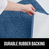 Picture of Gorilla Grip Plush Absorbent Shaggy Chenille Bath Rug Mat for Toilet Base with Rubber Backing, Machine Washable, Microfiber Bathroom Contour Mats for Toilets, Bath Room Decor, Square, 22.5x19.5, Blue