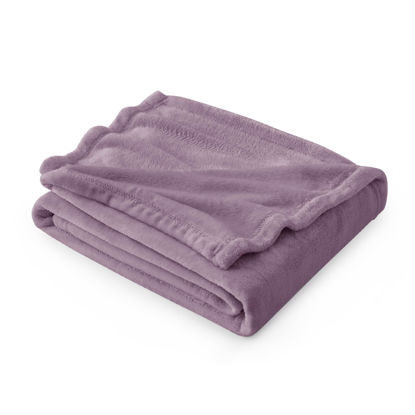 Picture of Bedsure Fleece Throw XL Blanket Fog Purple - 300GSM Soft Lightweight Plush Cozy Blankets for Bed, Sofa, Couch, Travel, Camping, 50x70 inches