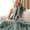 Picture of Bedsure Twin XL Blanket for Couch - Super Soft Cozy Blankets for Women, Cute Small Fleece Blanket for Girls, Sage Green, 66x90 Inches