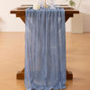 Picture of Socomi Fall Thanksgiving Table Runner Cheesecloth Table Runner 120 inch 10FT Boho Rustic Gauze Table Runner for Wedding Party Baby Shower Fall Decor Dusty Blue 6pcs