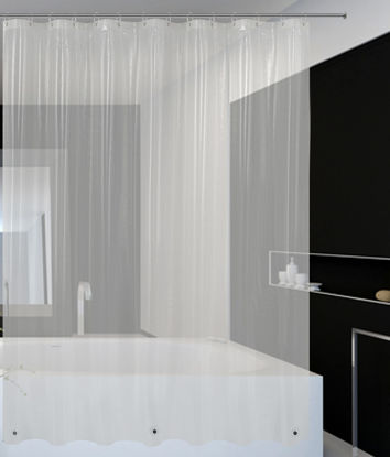 Picture of Mrs Awesome 82x74 Wide Shower Curtain Liner with Magnets, Free Hooks Included, Waterproof PEVA, PVC Free, 82 x 74 inches, Clear