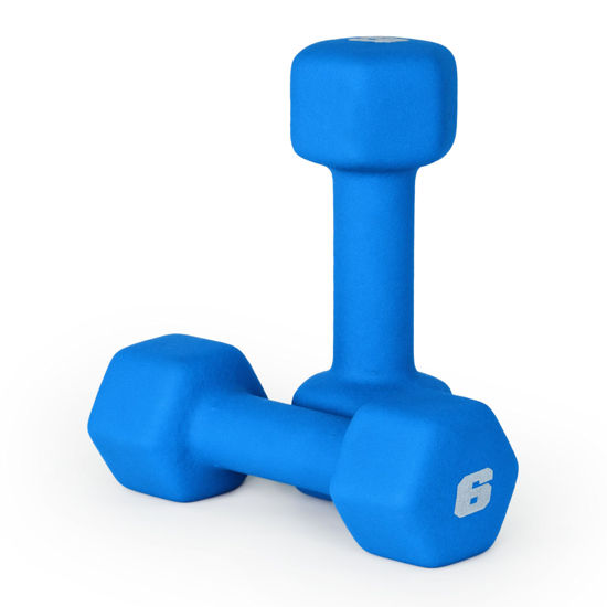 Picture of CAP Barbell Neoprene Dumbbell Weights, 6 lb Pair, Azure
