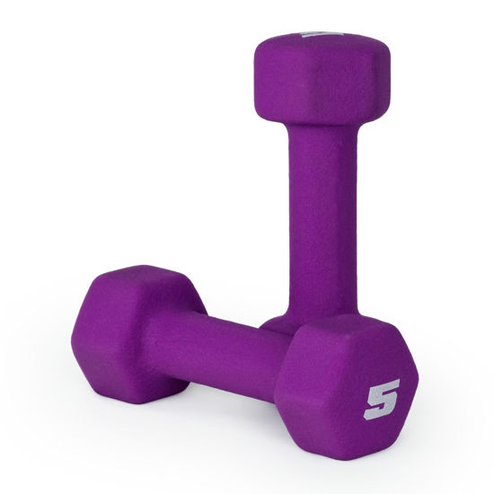 Picture of CAP Barbell Neoprene Dumbbell Weights, 5 lb Pair, Violet