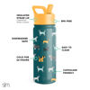 Picture of Simple Modern Kids Water Bottle with Straw Lid | Insulated Stainless Steel Reusable Tumbler for Toddlers, School | Summit Collection | 18oz, Dog Days