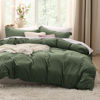Picture of Bedsure Olive Green Oversized Queen Duvet Cover - 3 Pieces Prewashed Extra Soft Bedding Set, Includes 1 Duvet Cover 98x98 Inches with Zipper Closure & 2 Pillow Shams, Comforter Not Included